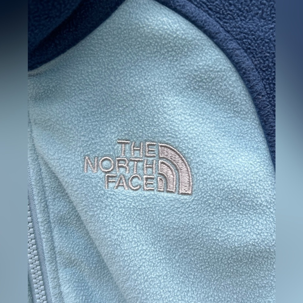 ▶️ The North Face ◀️ Fleece full zip jacket. Blue / baby blue. Size Small. - Picture 3 of 8